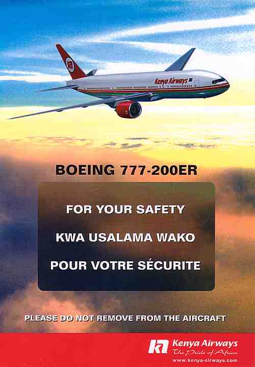 Airline Safety Card For kenya airways boeing 777200er.jpg